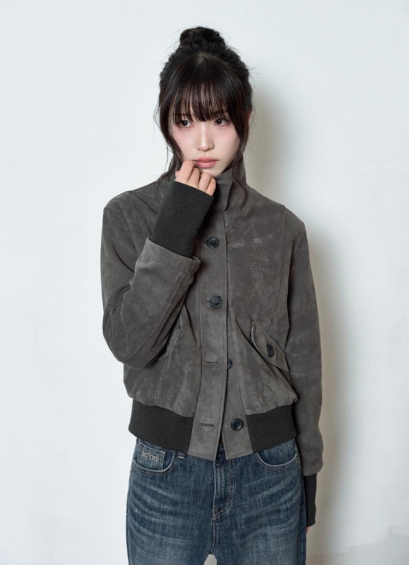 DUMBO SUEDE JACKET / CHARCOAL
