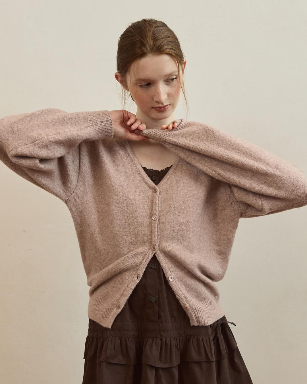 Essential soft v neck cardigan - 7color