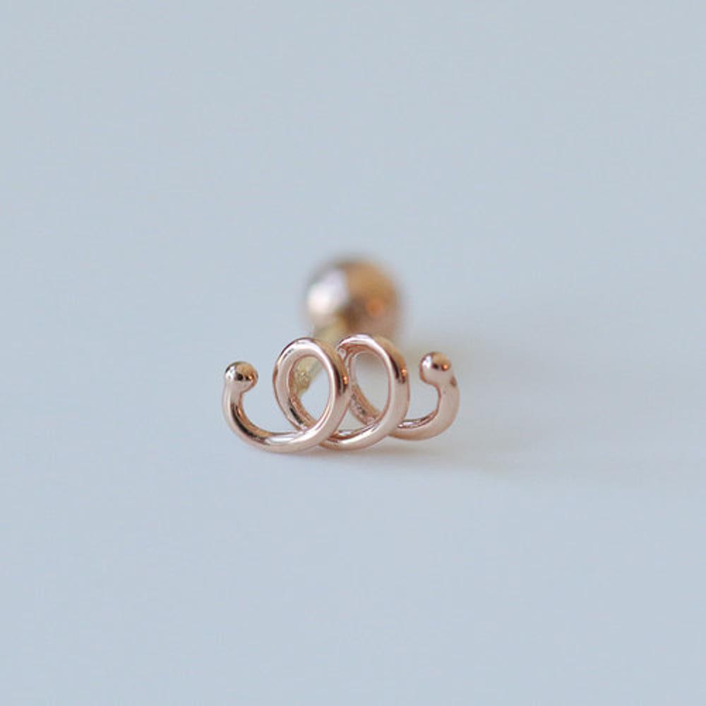 14k 꼬임 스프링 피어싱 이너컨츠 금피어싱 데일리 귓볼