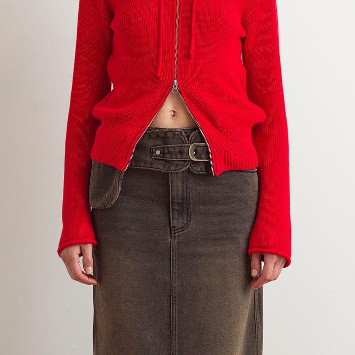POCKET DENIM BELT - BROWN