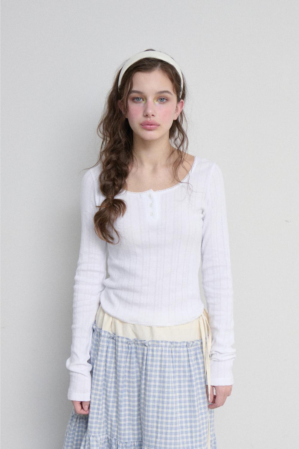 U NECK LACE T (WHITE)