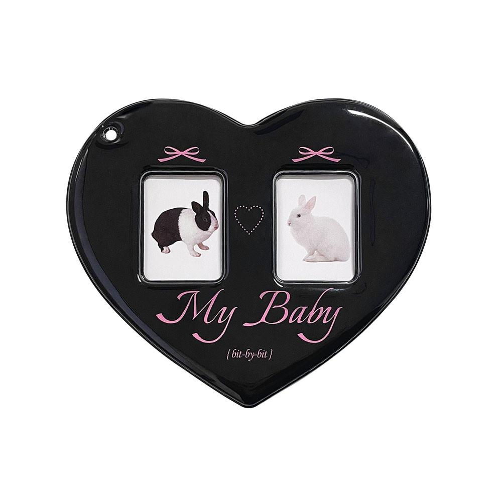 [빗바이빗] Ribbon ID Photo Holder_Black(2단형)