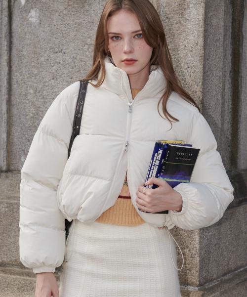 비터셀즈(BITTERCELLS)  스파클링 크롭 푸퍼 자켓-크림 - 사이즈 & 후기 | 무신사