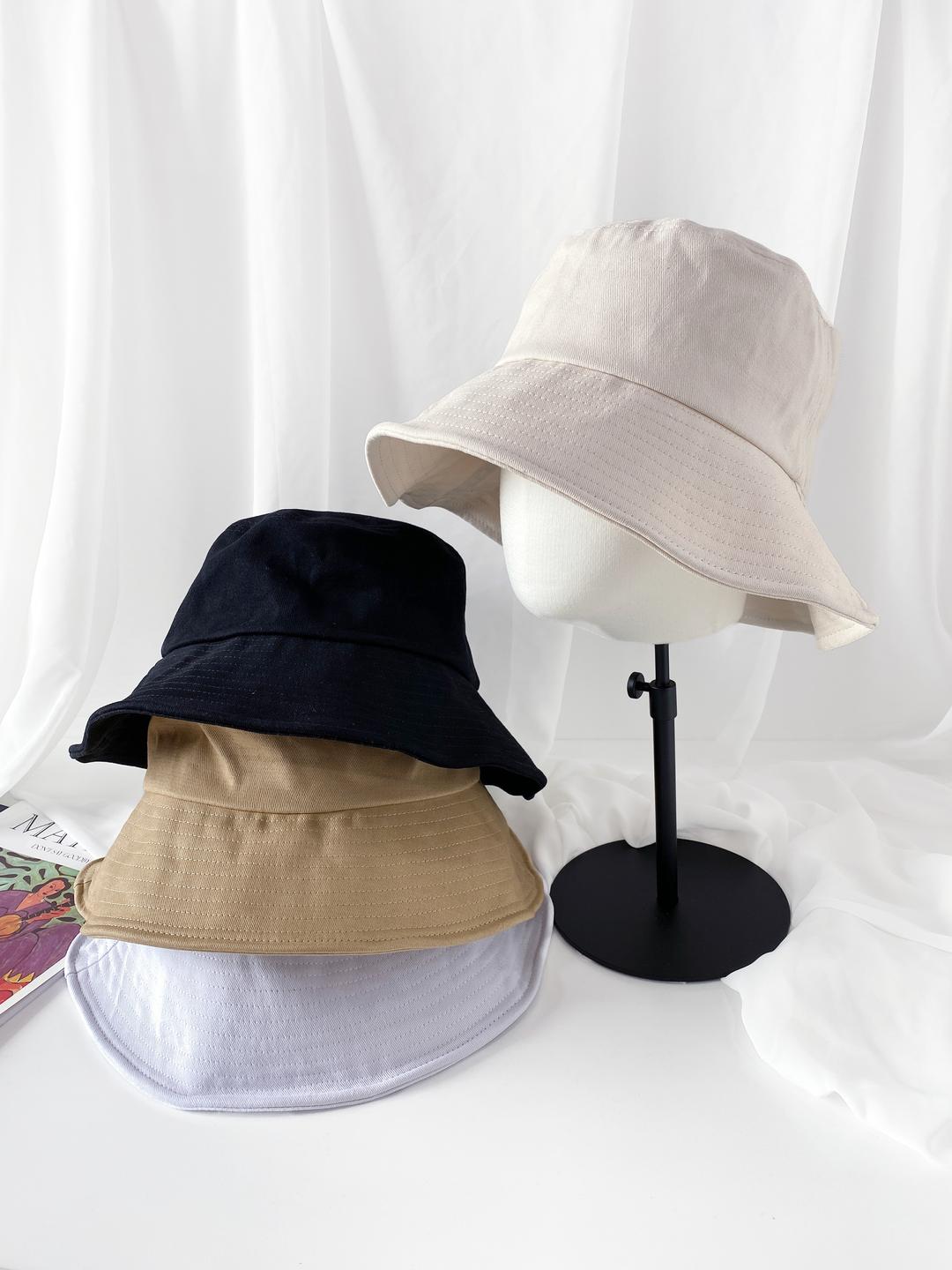 (무배) 1+1 림스 자체제작 무지 와이어 여성 벙거지모자 버킷햇 4color