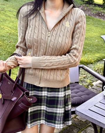 이런 상품 어때요? 로렌랄프로렌 여성 이니셜 로고 자수 모크넥 케이블 니트 집업