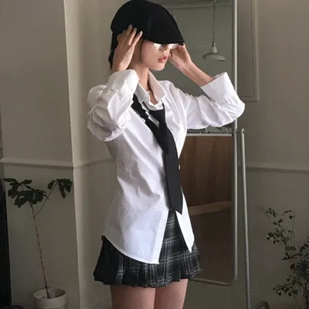 [이너추천🤍] 뒷밴딩 라인 슬림 핏 오프셔츠 - 3color