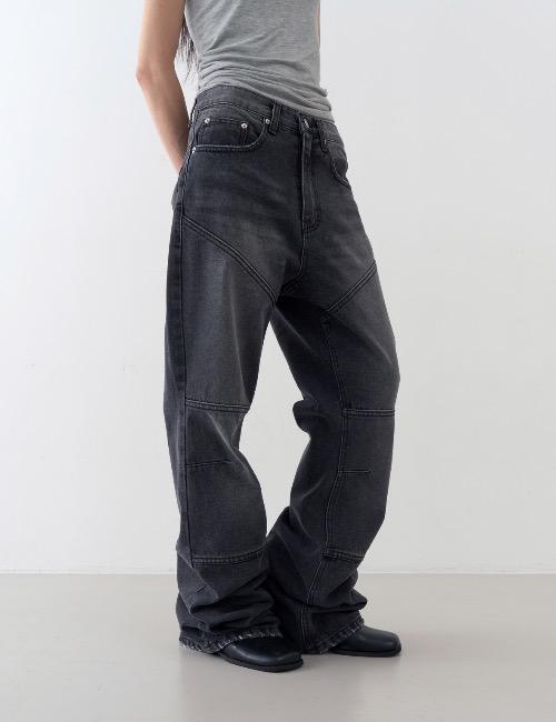 vintage biker flare denim pants