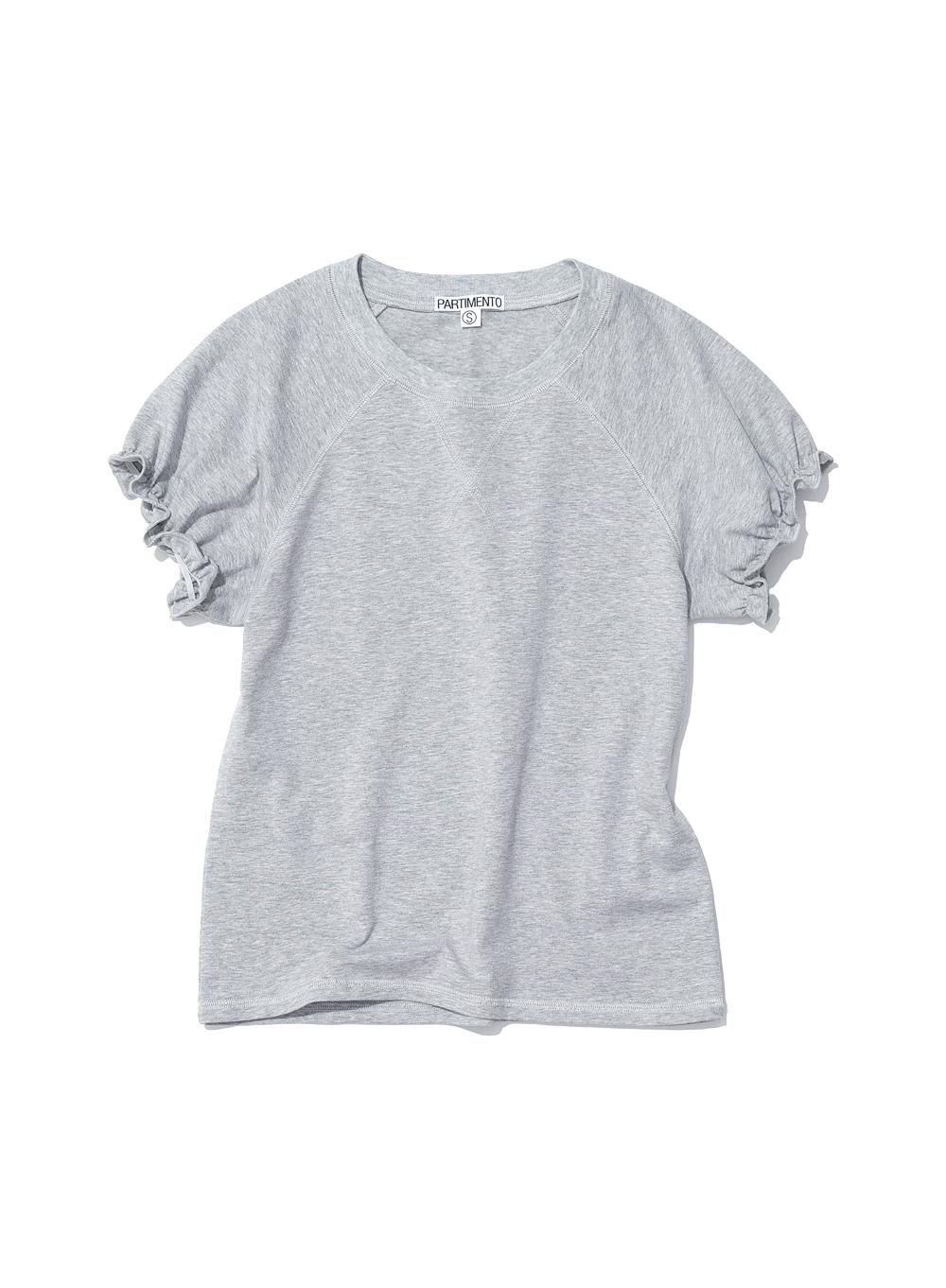[WOMEN] RAGLAN PUFF SHORT SLEEVE TEE_MELANGE