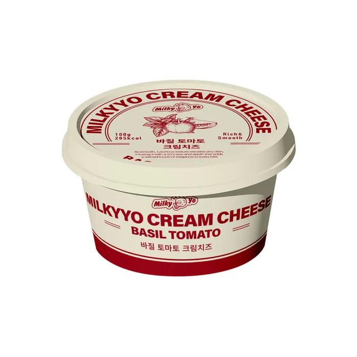 밀키요[고단백,고치즈함량,저칼로리]프리미엄크림치즈 100g 바질토마토 2개입