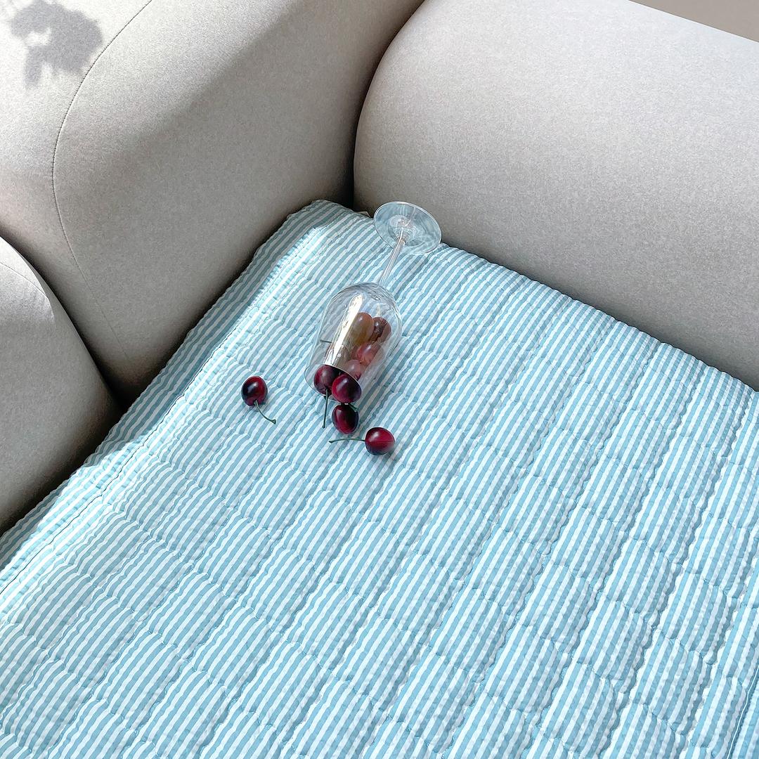 루시드슬립 잔잔한 호수 위의 선선함 시어서커 논슬립 여름 소파패드 3인용 4인용 11color