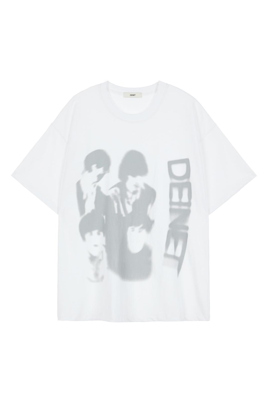 DEINET FADED GRAPHICS T-SHIRTS IN WHITE