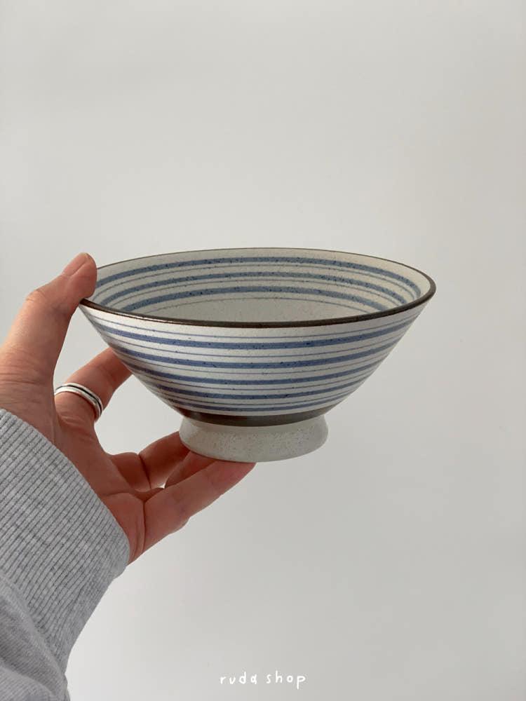 루다샵 블루 라떼 소면기 도자기 보울 덮밥 그릇