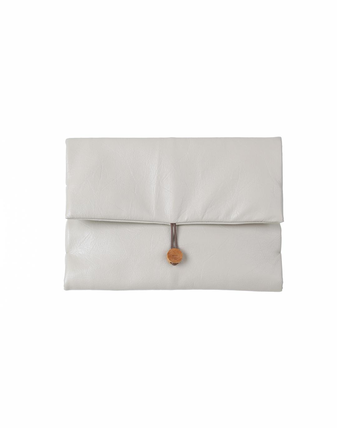 Wood Button Laptop Pouch
