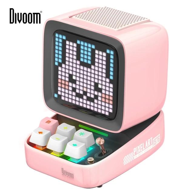 Divoom Ditoo-Pro 레트로 픽셀 아트 블루투스 휴대용 스피커 알람 시계 DIY LED 디스플레이 보드, 귀여운 선물 홈 조명 장식, 서라운드 사운드, 알림, 램프, 알람, 온라인 라디오, 플래너, 수면 도움, 보이스 메모, 기타