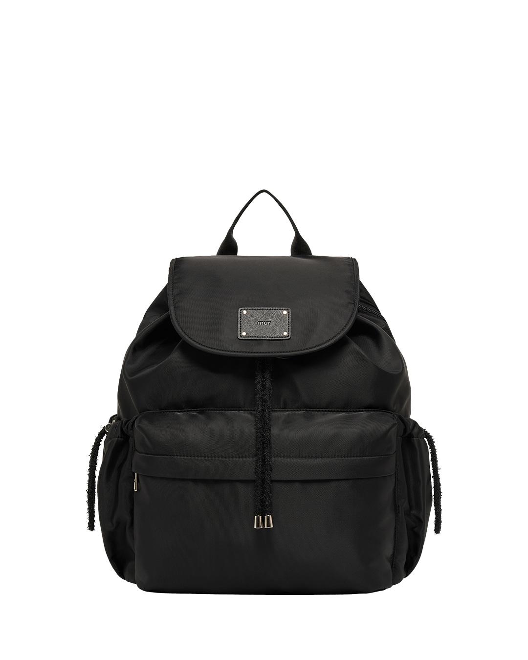 Fluffy string backpack-플러피 스트링 백팩 / Recycle Nylon Black