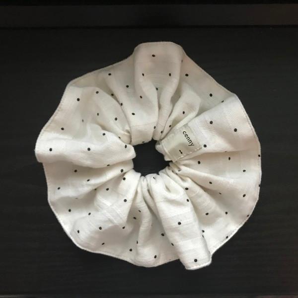 (4st) vintage hair ruffle - Misty dot