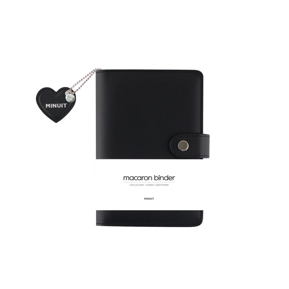 미뉴잇 마카롱 바인더 다이어리 6공 A6, 블랙