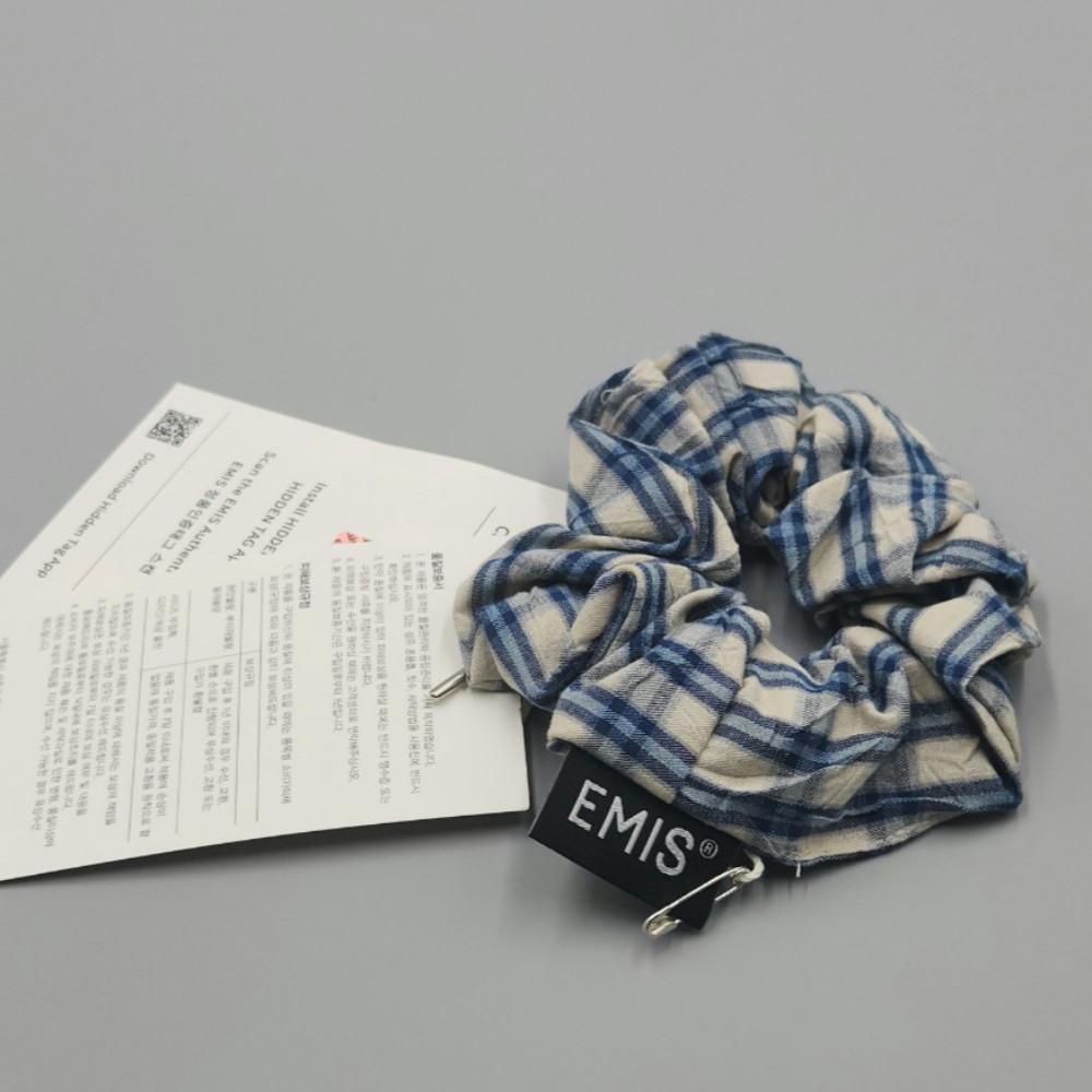 EMIS 이미스헤어슈슈 빈티지 스크런치 크림 블루 국내배송