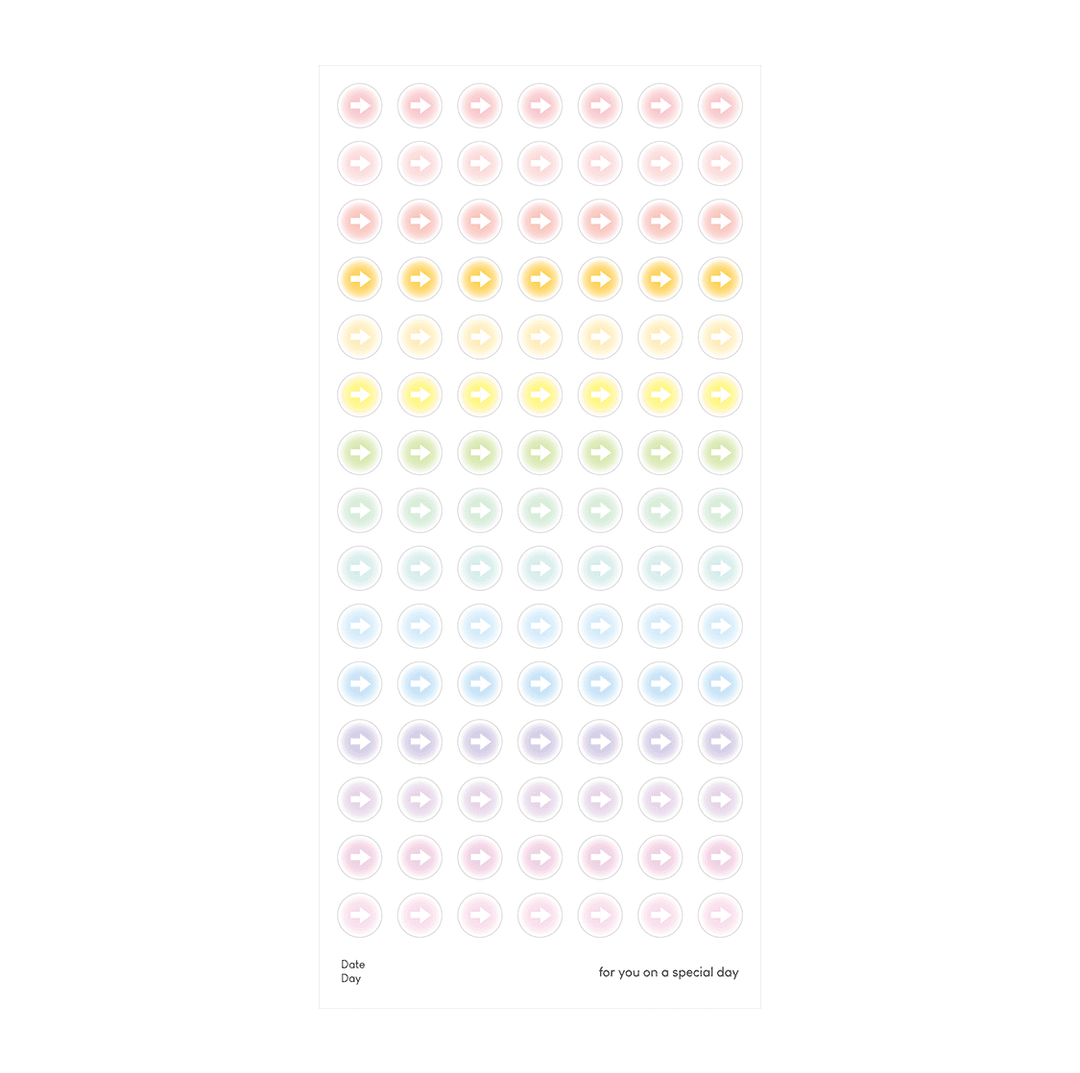 [13th reorder] Seal sticker - Blur arrow (8mm)