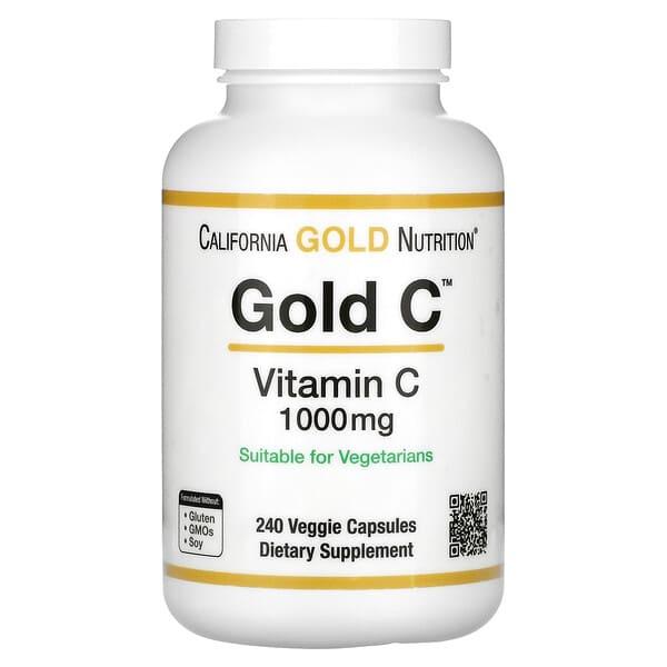 California Gold Nutrition, Gold C, USP 등급 비타민C, 1,000mg, 베지 캡슐 240정