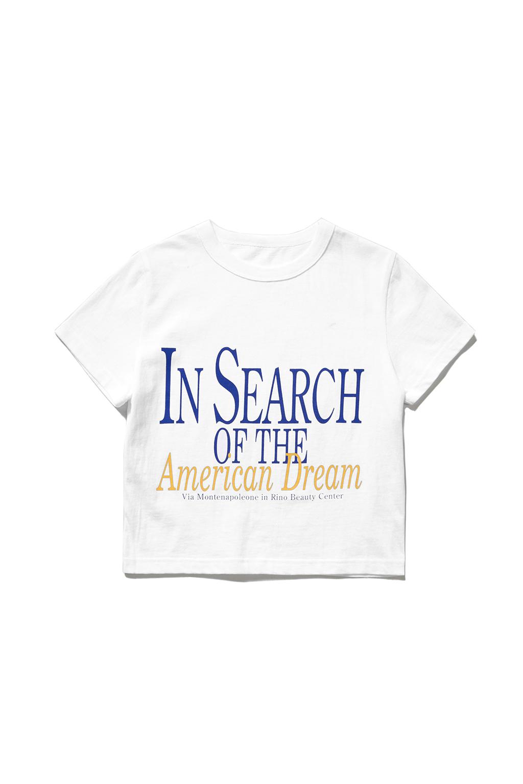 AMERICAN DREAM CROP TEE [WHITE/BLUE]