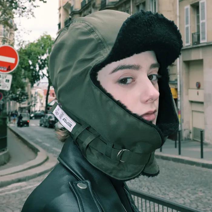 (수지,기리보이 착용)[unisex]F/W REVERSIBLE SATIN TROOPER HAT KHAKI