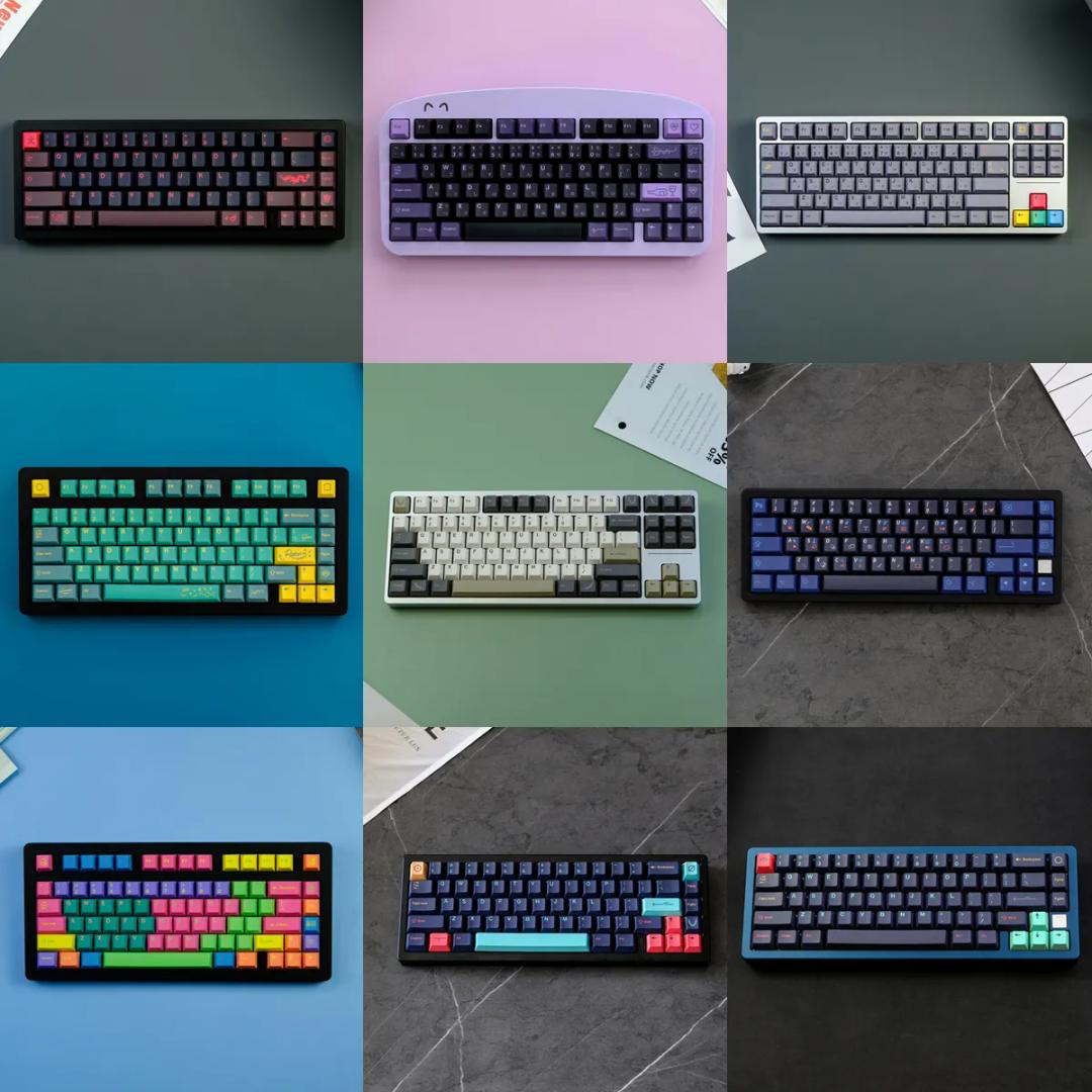 129 키 클론 GMK 발틱 올리브 8001 메트로폴리스 키캡, PBT 키캡, 염료 승화 체리 프로필, MX 스위치 키보드 키캡
