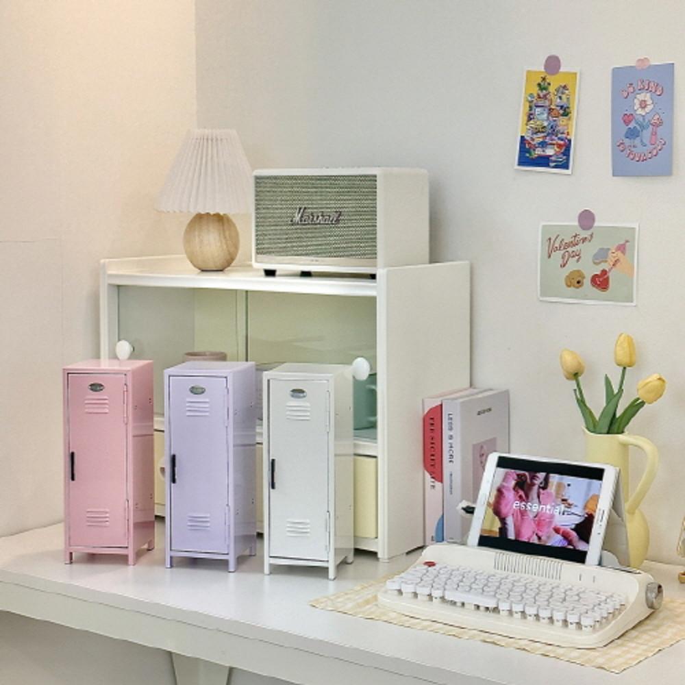 아텍스 철제 미니 캐비넷 소형 인테리어 책상 틈새 수납함 캐비닛 파스텔