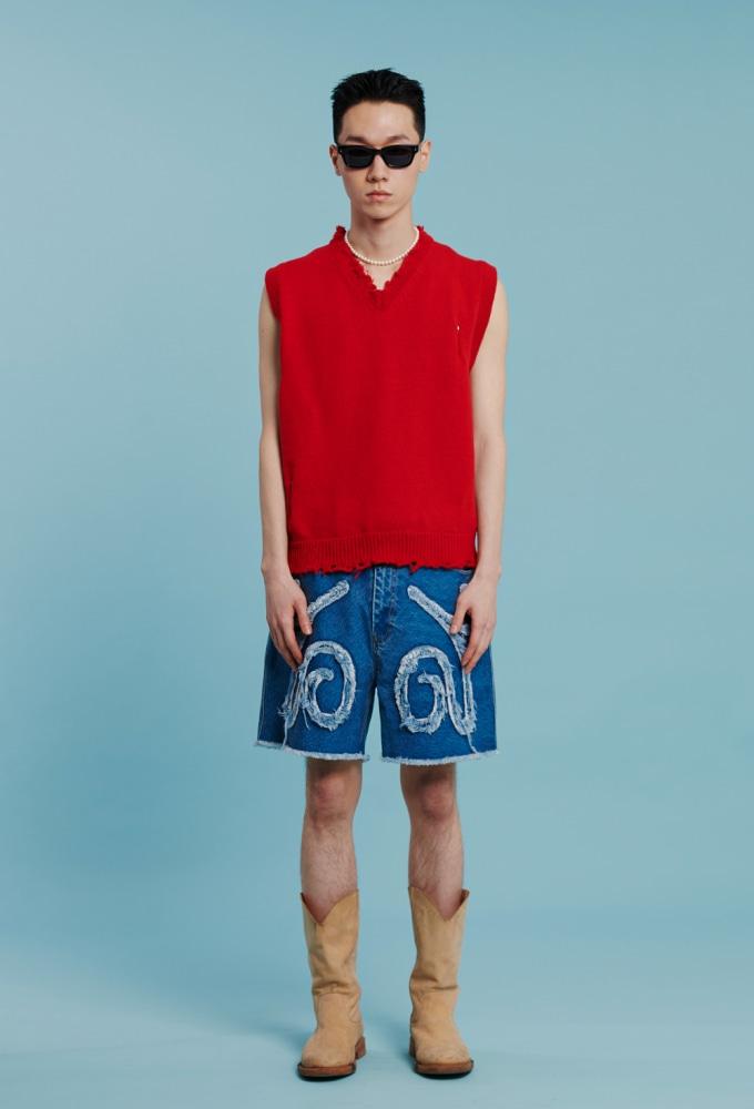 Erica Damage Vest - RED