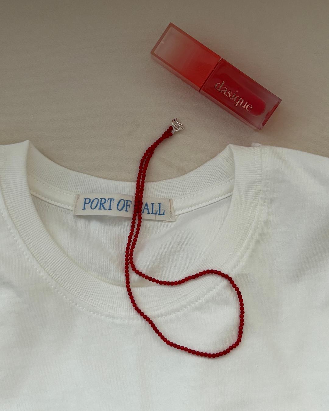 SANHO red beads simple necklace