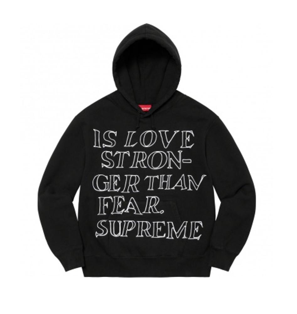 슈프림 스트롱거 댄 피어 후드 스웨트셔츠 블랙 23SS