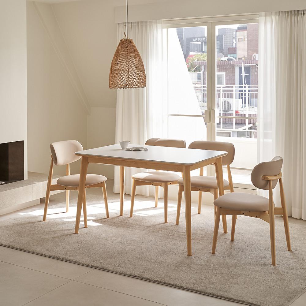 에몬스 세라드 스퀘어 1200 4인용 세라믹 식탁세트 (의자4포함)