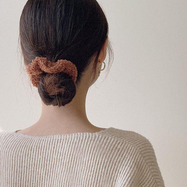 *부드러운촉감* 뽀글이 가을/겨울 곱창 머리끈 곱창밴드 스크런치 헤어슈슈 고무줄 짱짱한 명품 왕 미니 헤어고무줄 니트곱창끈 자국없는 데일리 심플