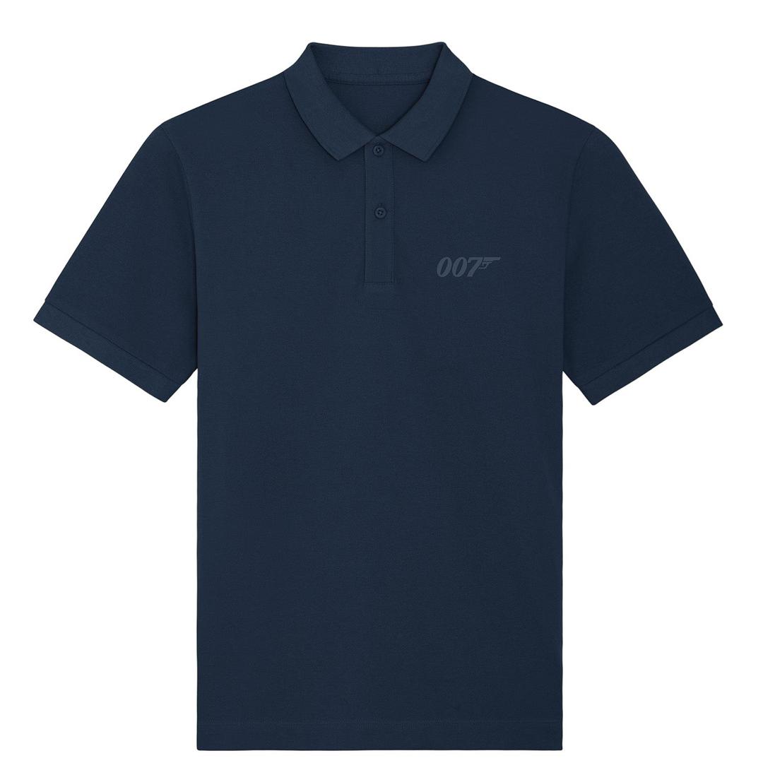 James Bond Navy 007 Embroidered Cotton Polo Shirt - M
