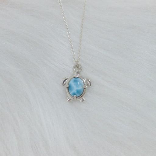 925silver  AAA+라리마 거북이 목걸이