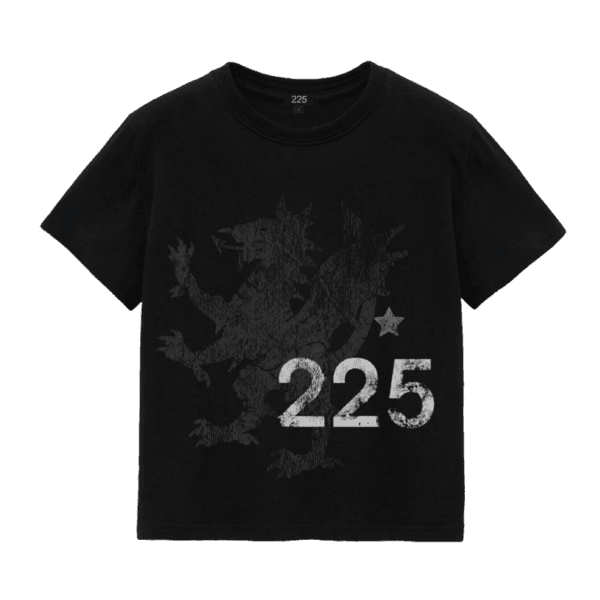 225 dragon crop T-shirt (black)