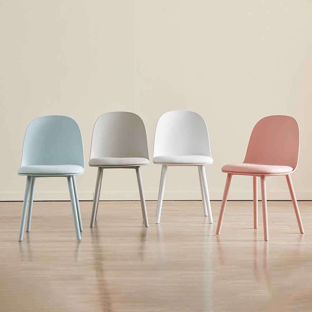 듀이 의자, 플라스틱 카페 디자인 PU 쿠션시트 인테리어 식탁의자