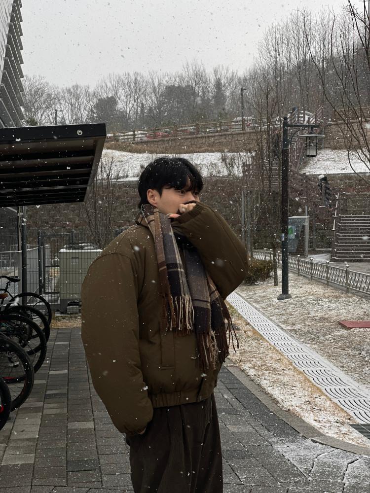 남자 윈터 투웨이 카라 히든지퍼 밑단밴딩 패딩점퍼se