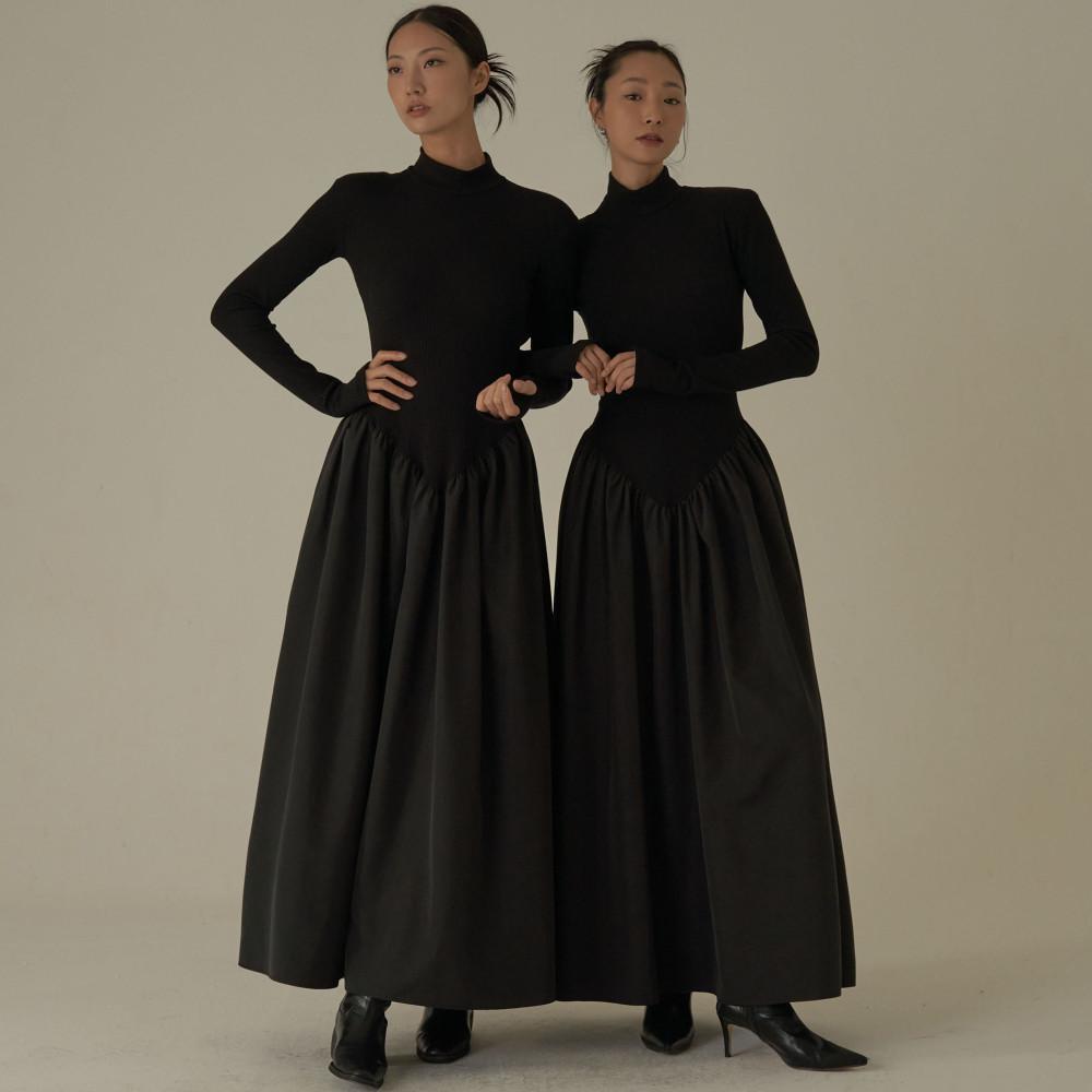 [자체제작] 블랙스완 셔링 맥시원피스