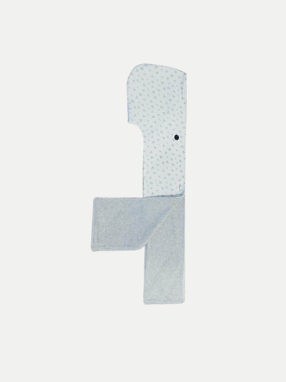 * Reversible Fairy Hood Muffler Flowered White • Light Gray