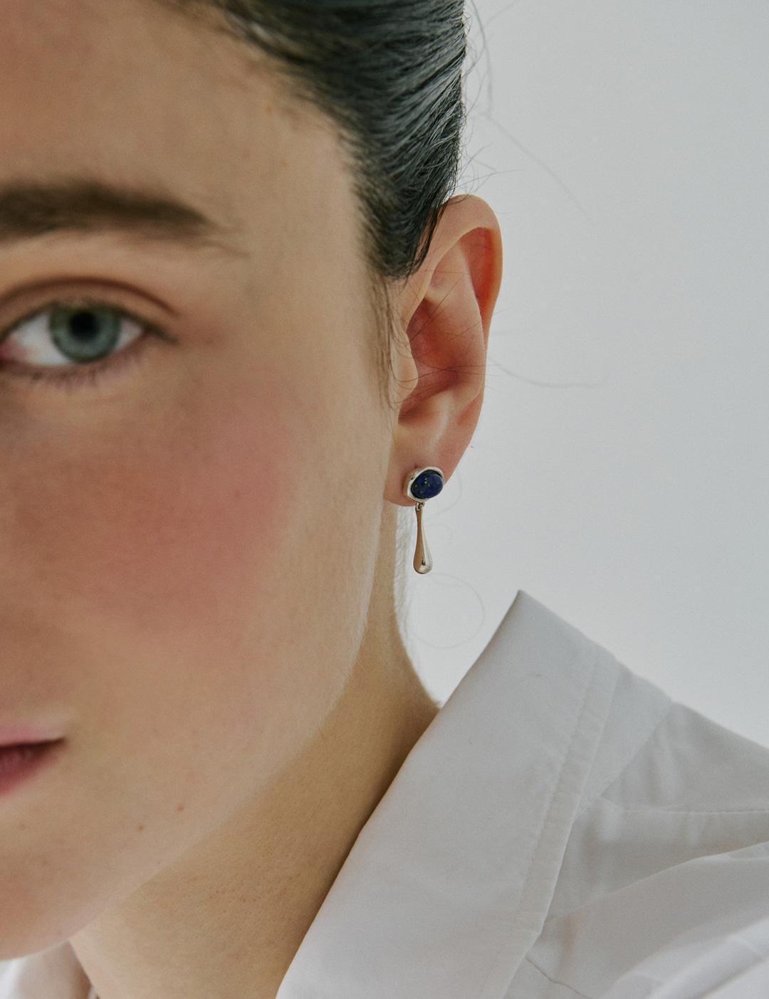 Audrey Stone Earrings In Lapis