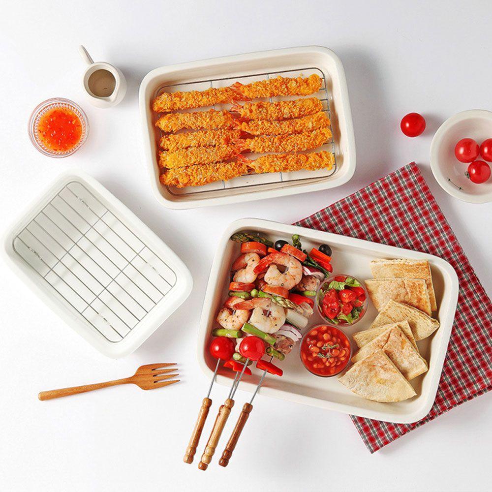 화이트 도자기 사각 밧드 트레이세트 라자냐 오븐 용기