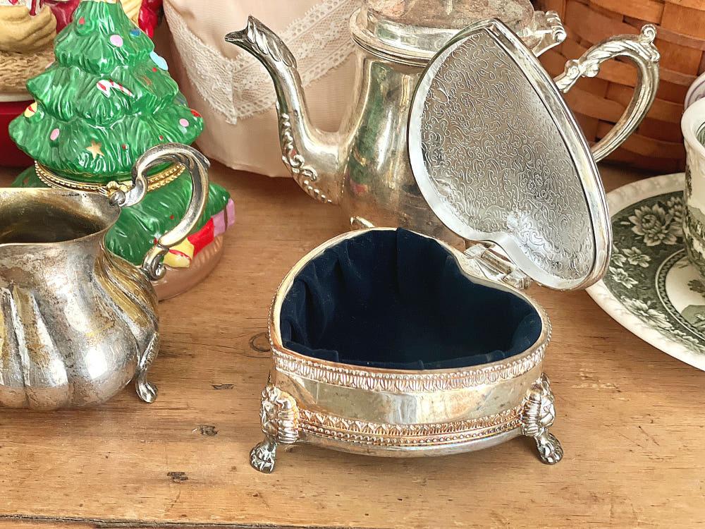 [중고] 빈티지 실버 하트 트링켓