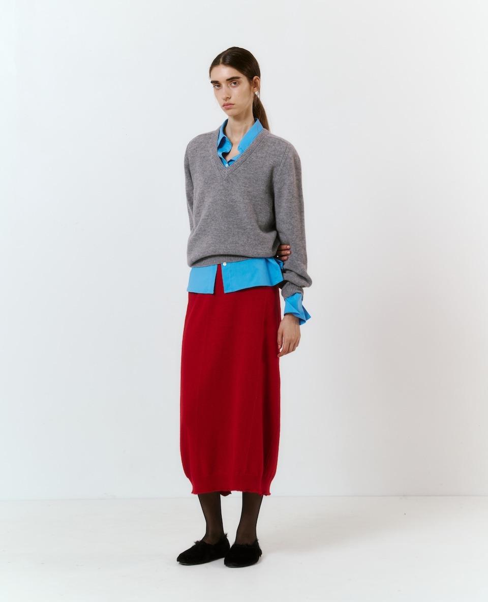 Signature V-neck Pullover (Grey)