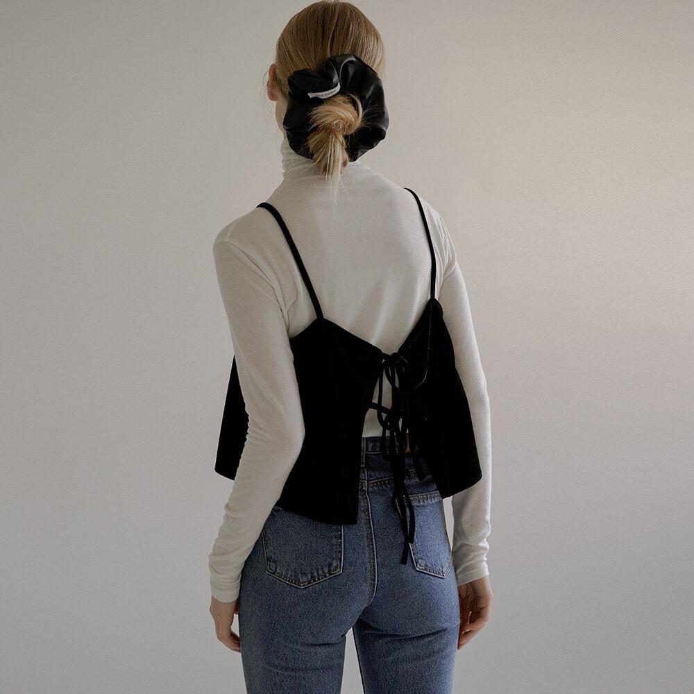 2.76 Velvet bustier (Black)