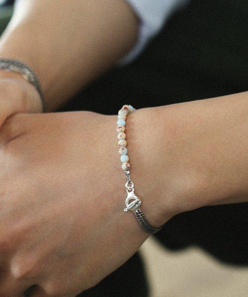 Drop stone chain (mix color) (925 silver)