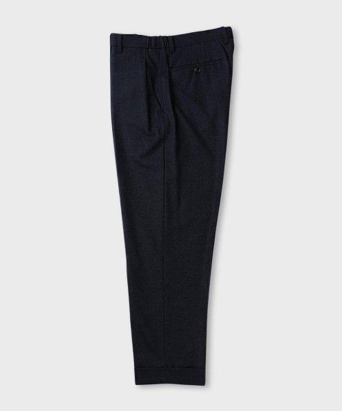 울 크롭핏 밴딩 슬랙스 [네이비]