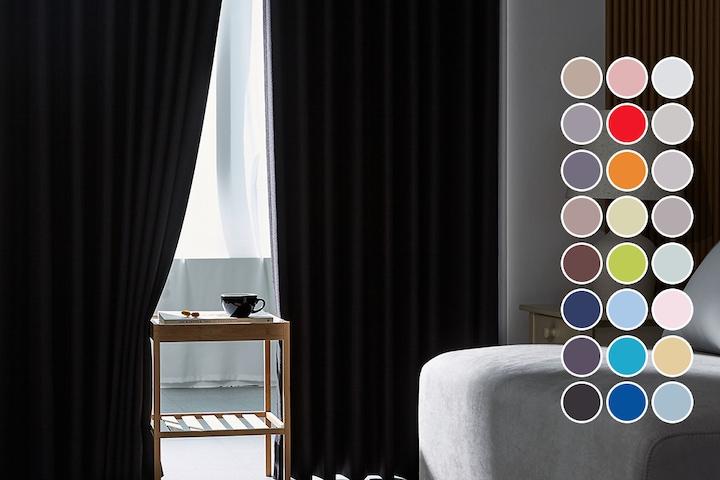 [맞춤] 엘라 항균 암막커튼 나비주름/핀형/아일렛 24color