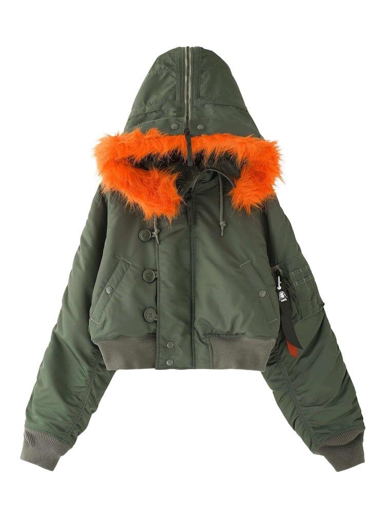 X-GIRL X ALPHA INDUSTRIES N-2B SHORT WAIST PARKA - SAGE / S