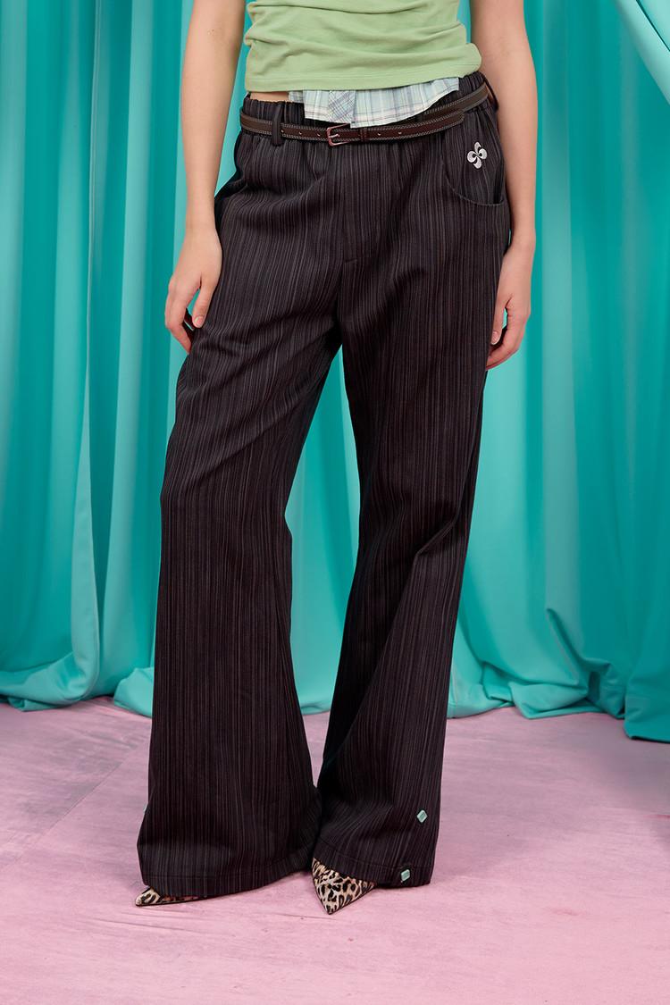 BUTTON STRIPE BENDING PANTS / denim-black : HERETIC 헤레틱